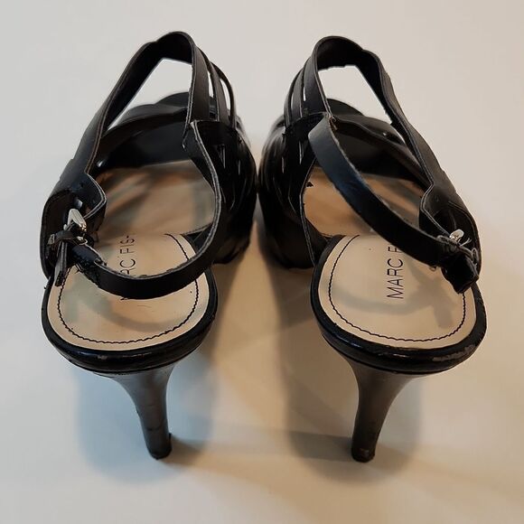 Marc Fisher Stappy Open Toe Heels Black Women's Sz 8M NICE! - Picture 5 of 15